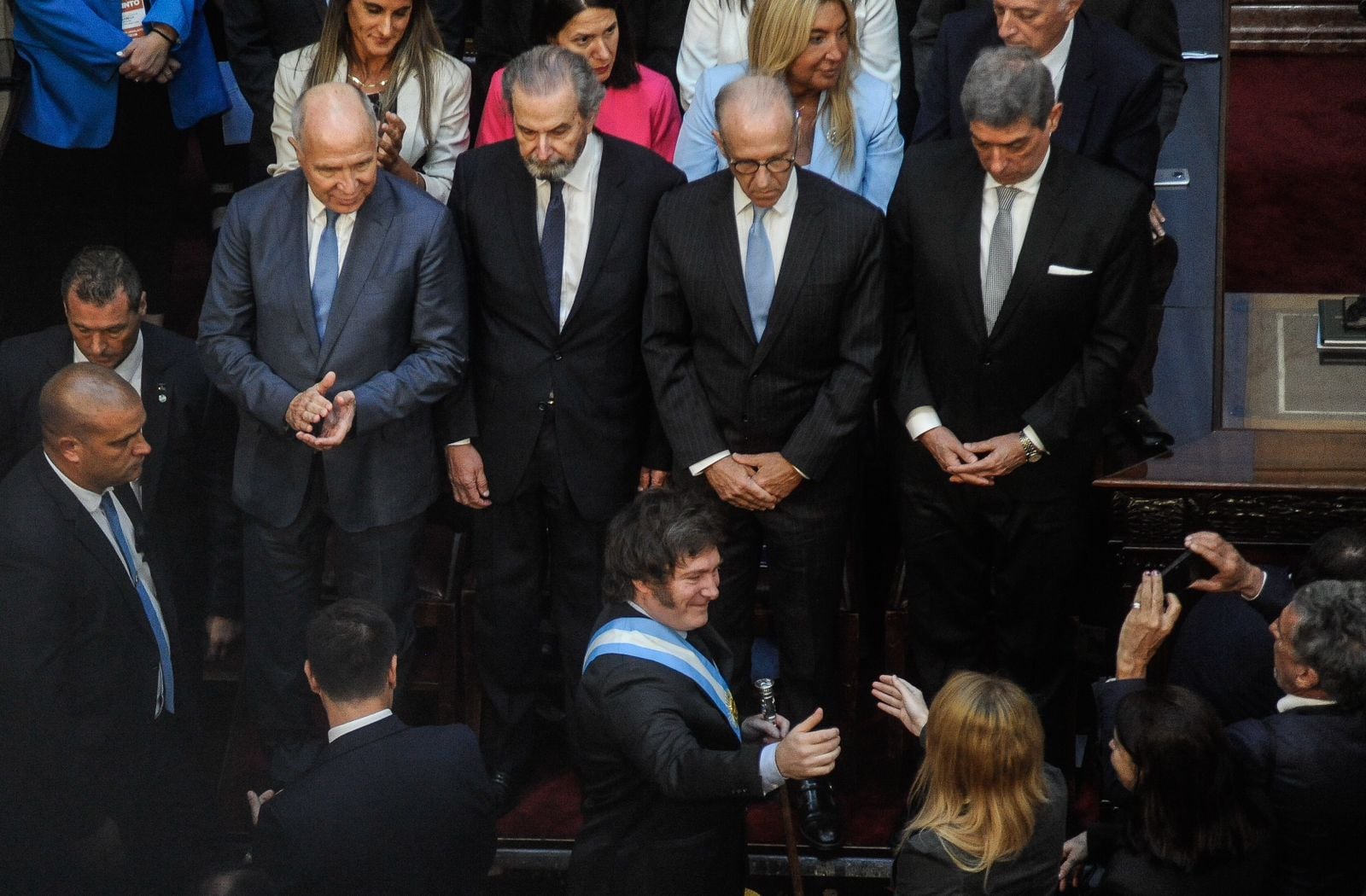 Los jueces de la Corte Suprema estuvieron presentes durante el discurso del presidente Javier Milei ante la Asamblea Legislativa. Foto: Federico Lopez Claro