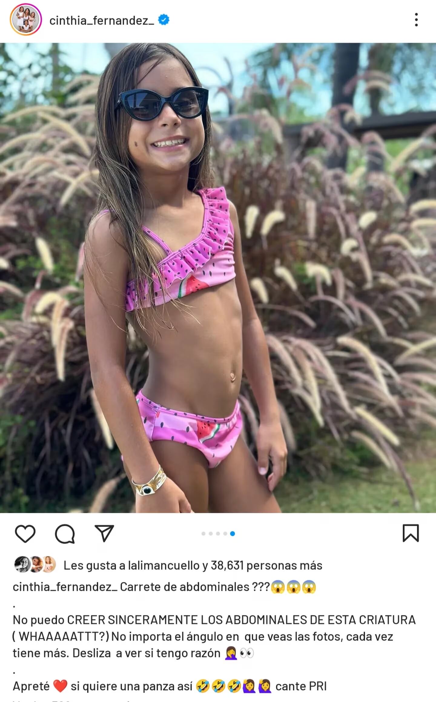 Cinthia Fernández mostró el entrenamiento físico de su hija Francesca