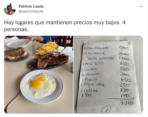 El tuit viral por los precios bajos de una parrilla