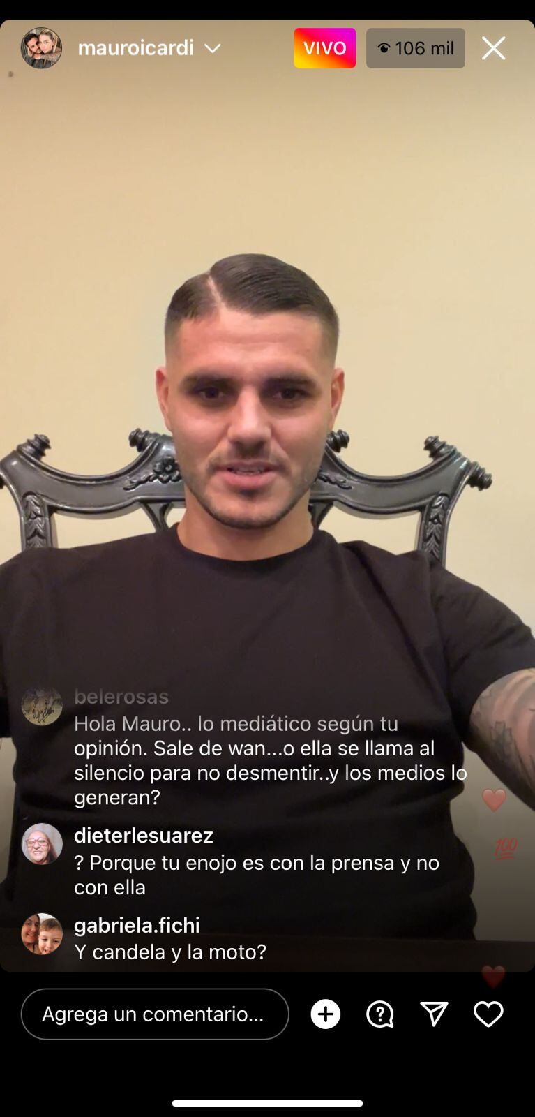 Mauro Icardi respondió de todo sobre Wanda Nara ante más de 100 mil personas.