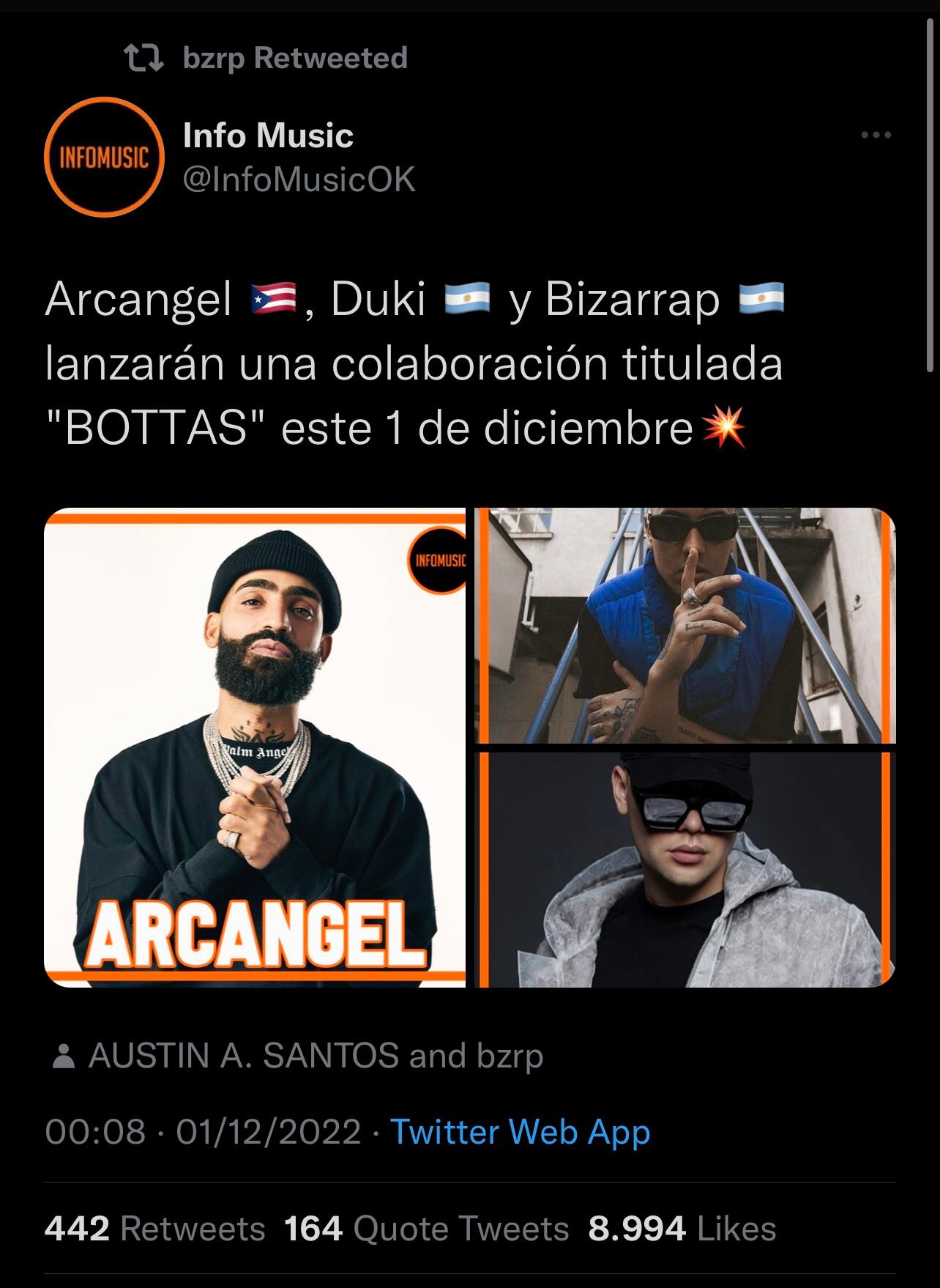 Lanzamiento de "Bottas" junto a Duki y Bizarrap.