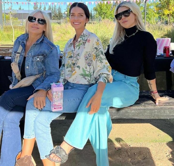 Zaira Nara, Wanda Nara y su madre festejando el cumpleaños de Malaika