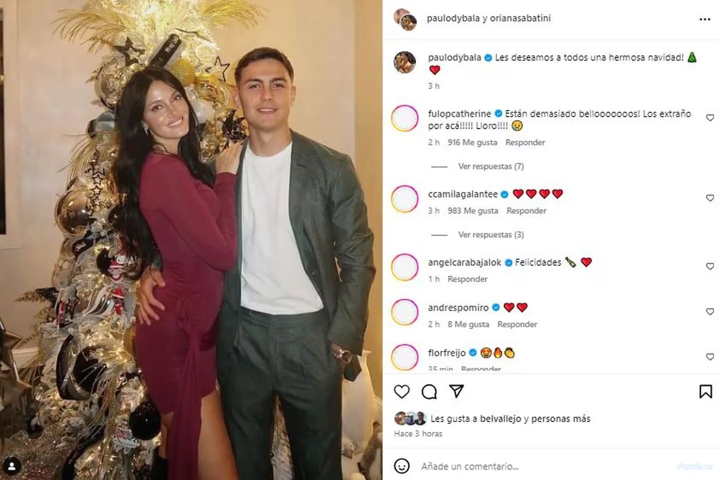 El mensaje de Paulo Dybala y Oriana Sabatini