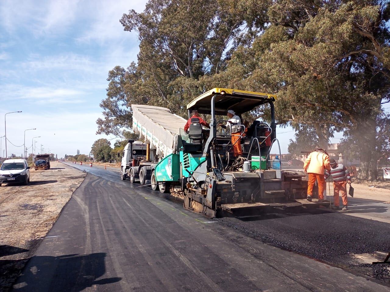 Trabajos viales en la ruta 70, cerca de Rafaela