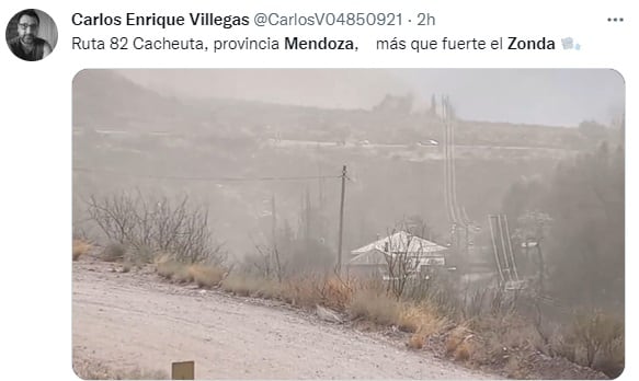 Viento Zonda en Cacheuta.