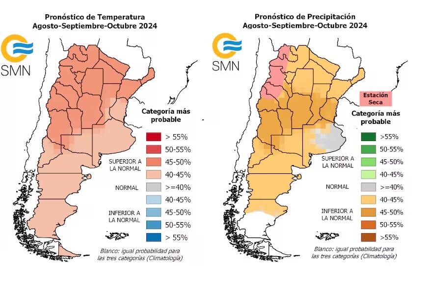 Las precipitaciones estarán por debajo de lo normal, y las temperaturas por encima de la media.