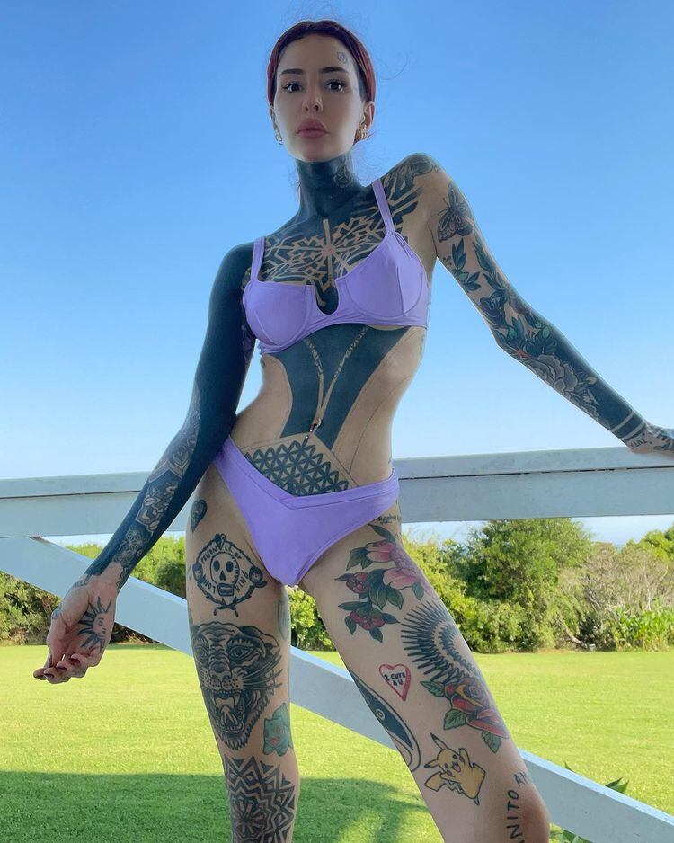 Cande Tinelli mostró todos sus tatuajes a través de Instagram.