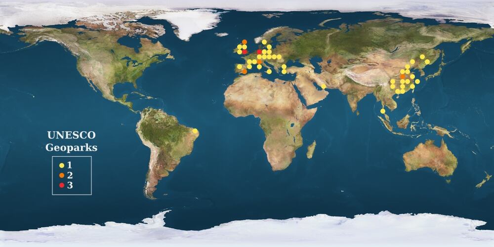 Red Global de Geoparques UNESCO (2012).