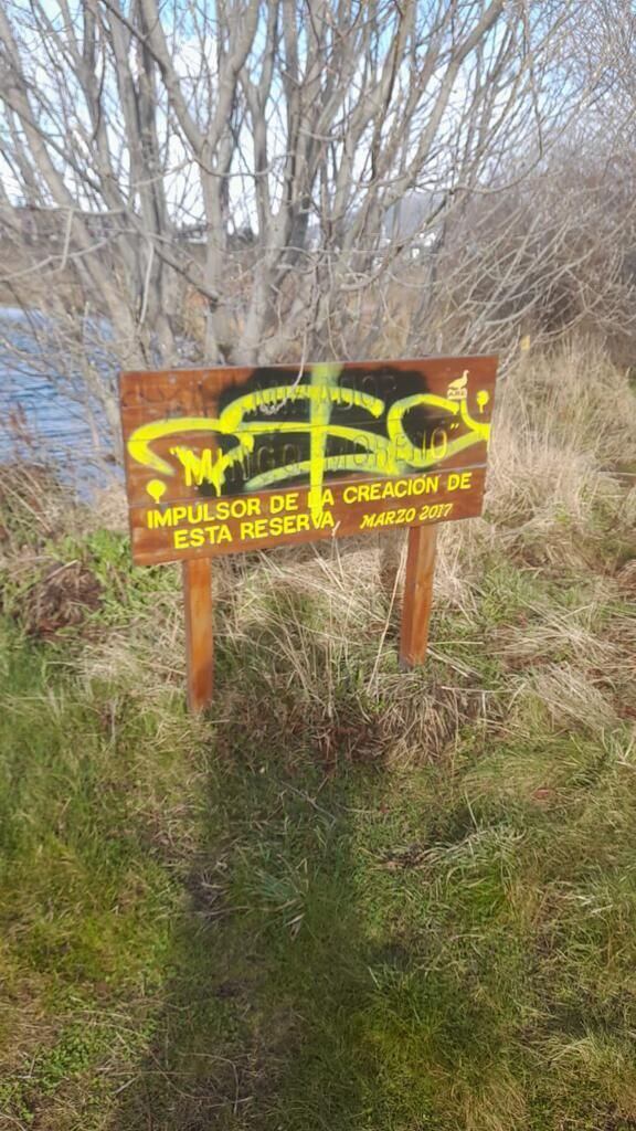 Personal de la Secretaria de Medio Ambiente encontró esta mañana un acto de vandalismo en la RNUBE.