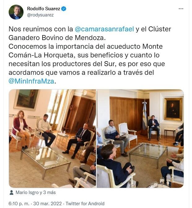 Anuncio del gobernador.