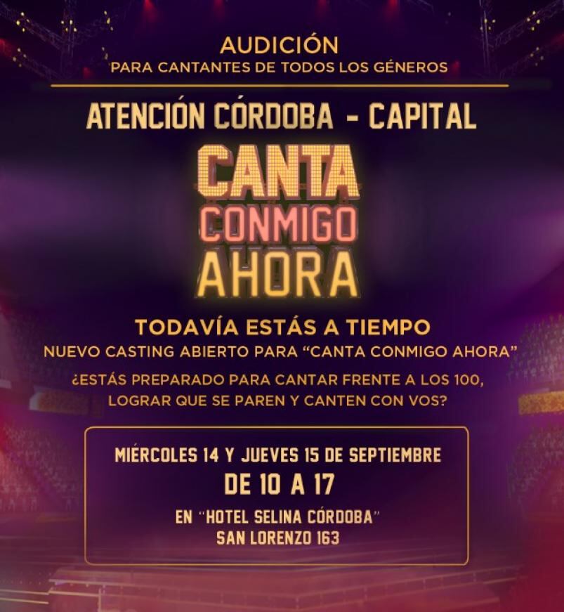 Canta Conmigo Ahora y su nuevo casting en Córdoba.(Captura de pantalla)