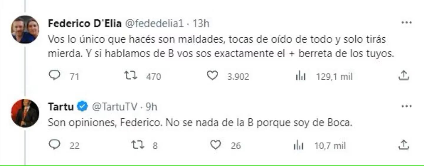 El periodista y el actor protagonizaron un tenso cruce en redes.