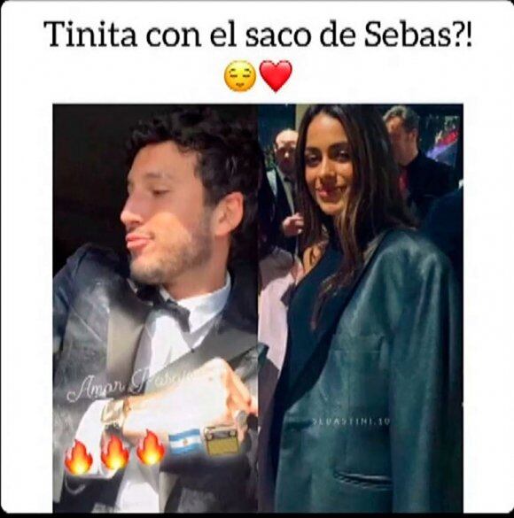 Aseguran que Sebastián Yatra le dio su saco a Tini Stoessel.