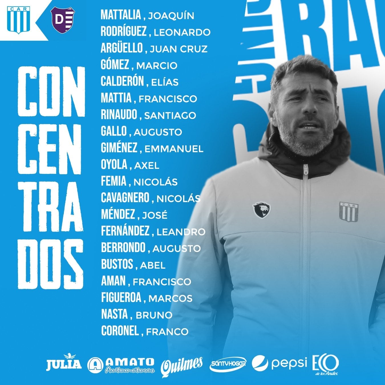 Los elegidos por Diego Pozo para un partido crucial de Racing, ante el último de la tabla.