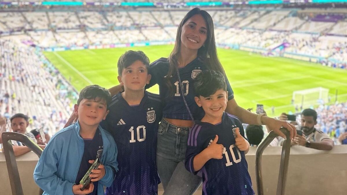 Antonela Roccuzzo y sus hijos desbordaron de alegría por el pase de Argentina a semifinales