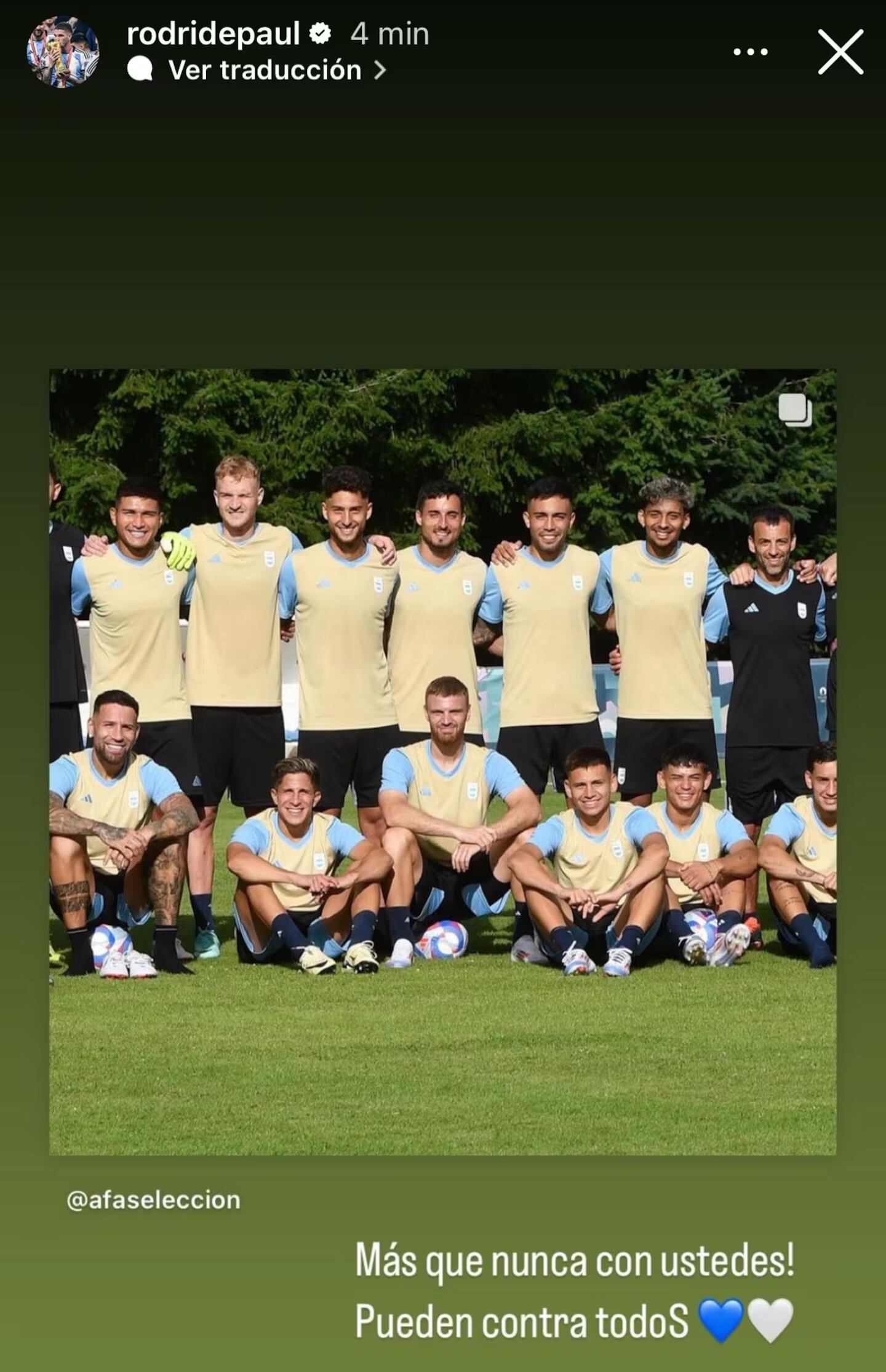 Rodrigo De Paul reaccionó a la polémica de Argentina en los Juegos Olímpicos 2024