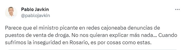 Pablo Javkin y Marcelo Sain se cruzaron nuevamente en Twitter