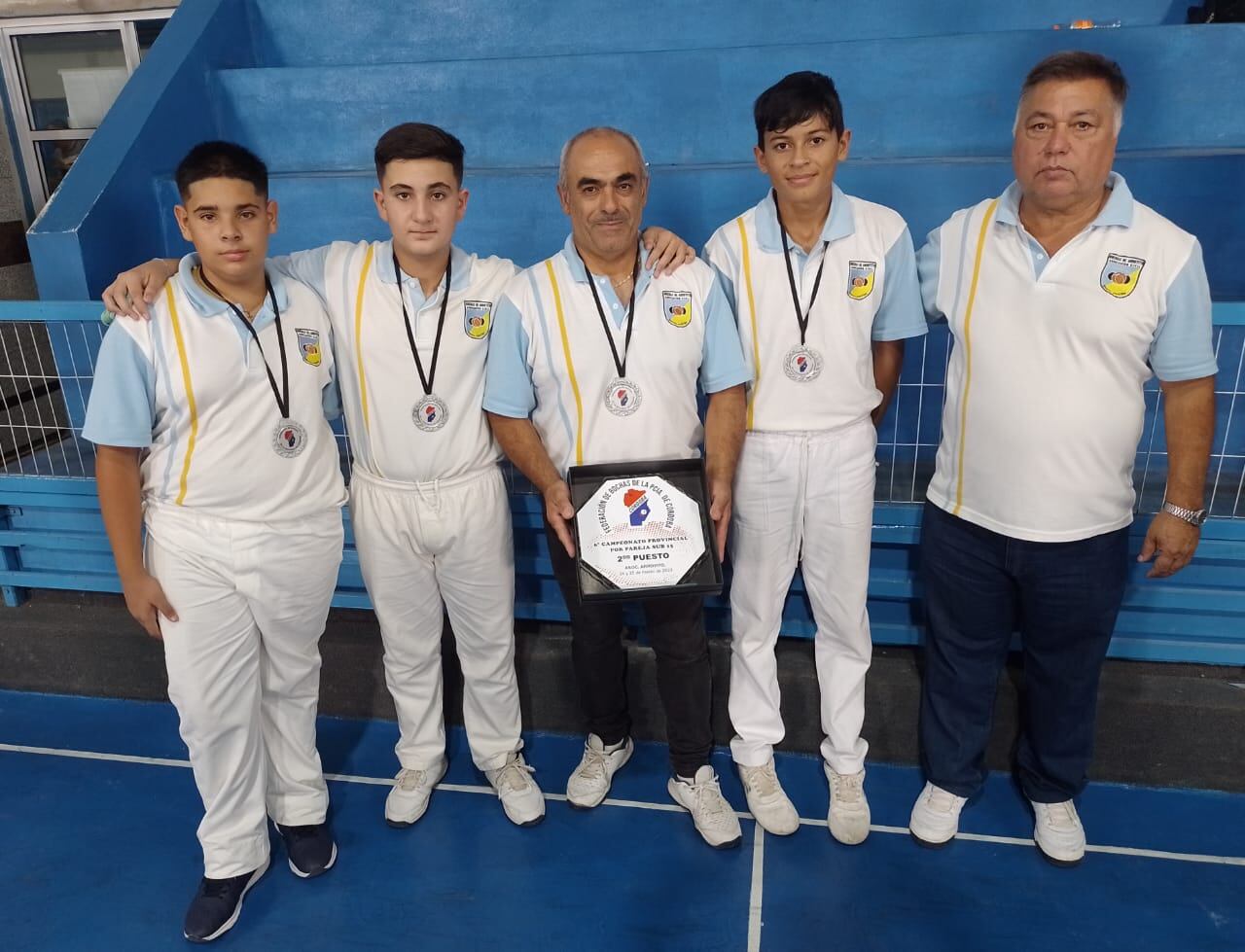 6º Campeonato Provincial de bochas Arroyito Sub-Campeón: ASOCIACION ARROYITO, Deportistas Robertino Conte, Juan Ignacio Azín y Ezequiel Arrieta. D.T. Leonardo Martínez y Delegado Mario Bovo.