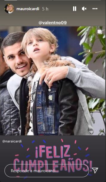 Mauro Icardi le deseó feliz cumpleaños a Valentino a través de su Instagram.