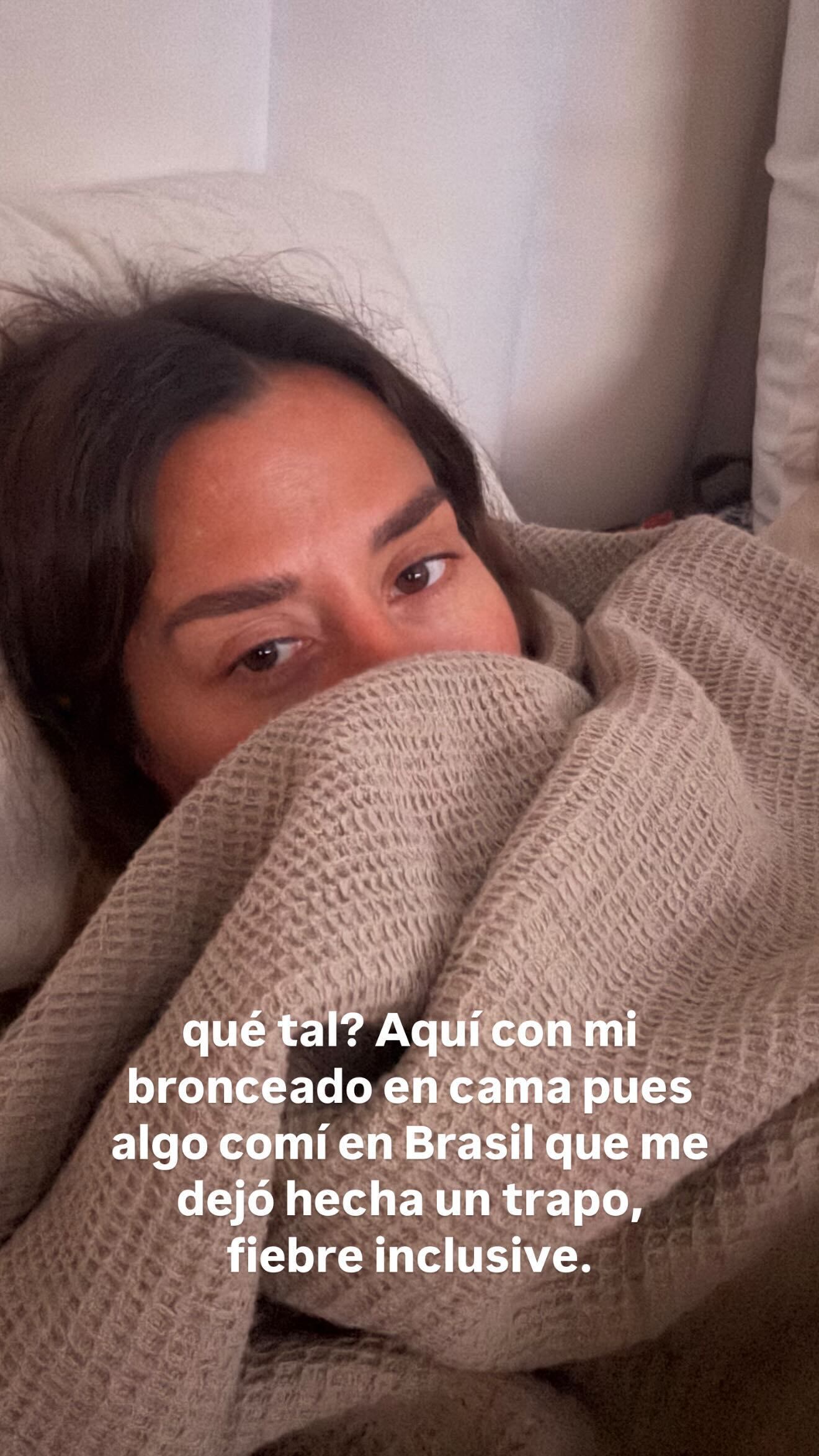 Jimena contó que se intoxicó en su viaje.