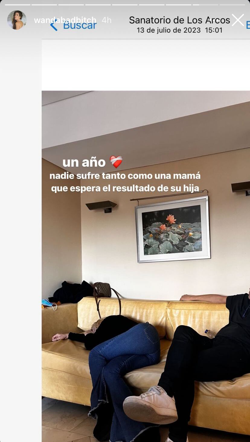 Nora Colosimo, la mamá de Wanda Nara, el día que esperaba los resultados médicos de su hija