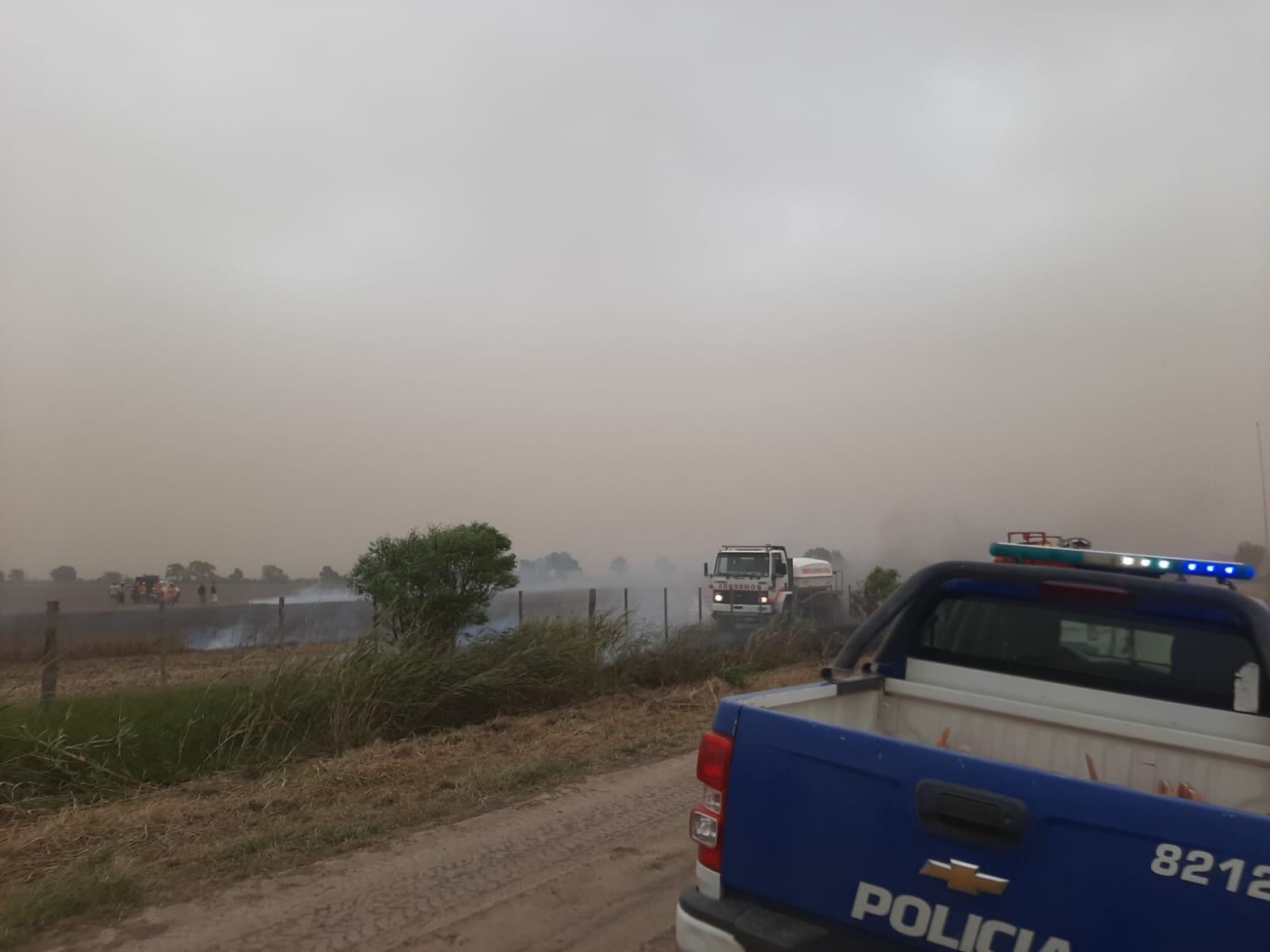 Incendio de rastrojos en La Tordilla