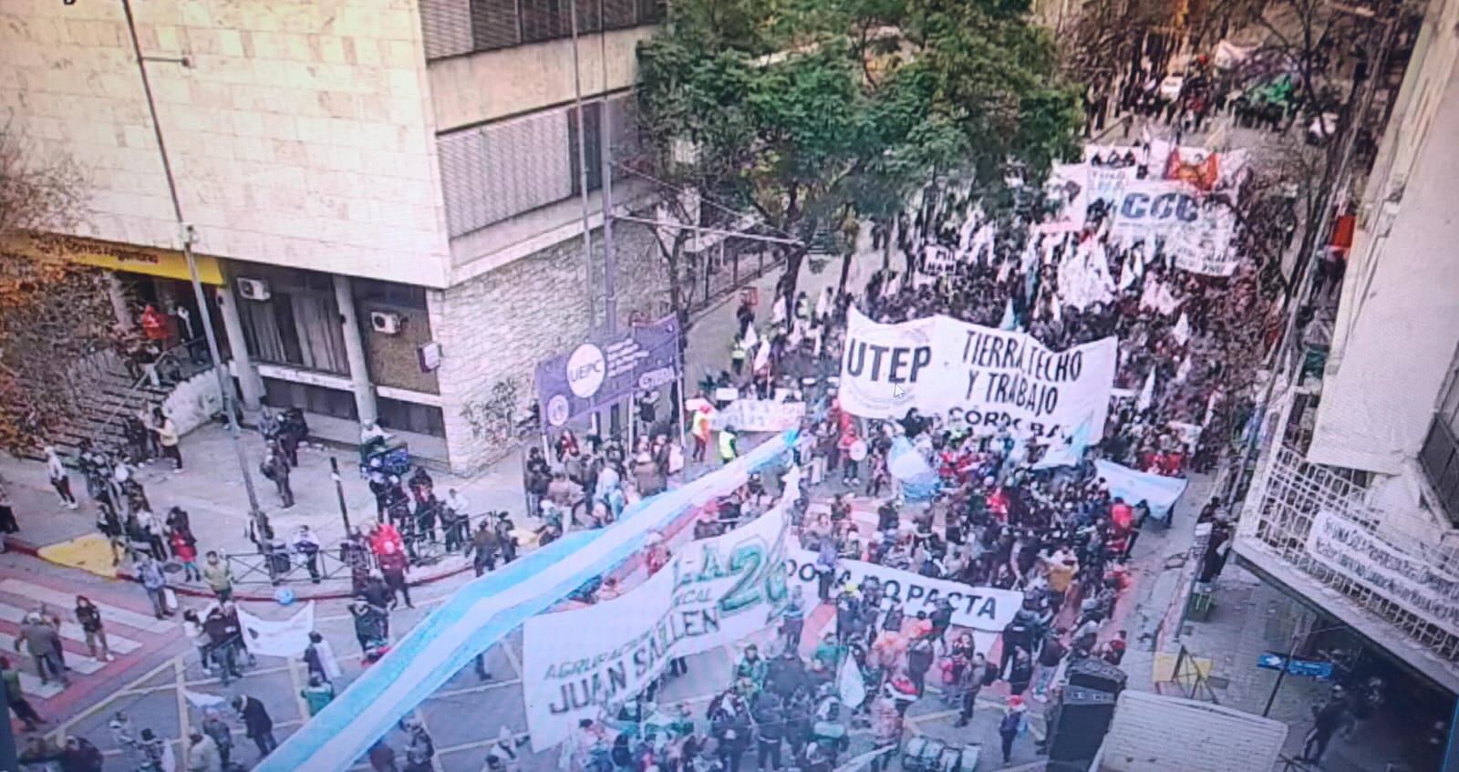 Manifestación en el centro de la ciudad.