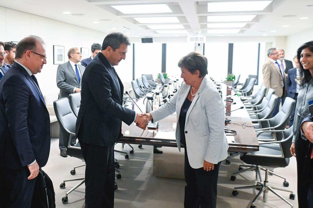 Sergio Massa y Kristalina Georgieva, del FMI.