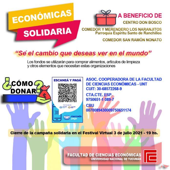 La Facultad de Ciencias Económicas lanzó una campaña solidaria.