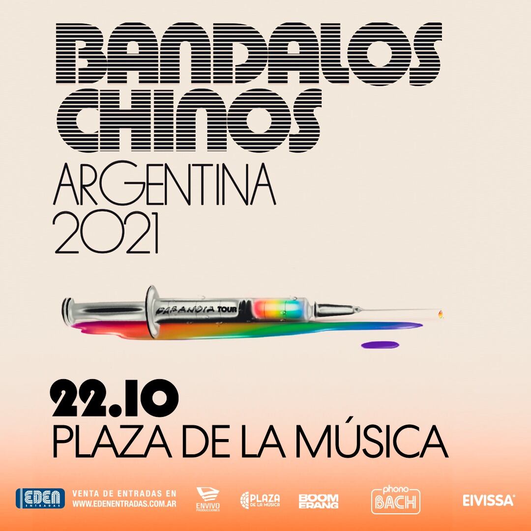 El flyer del regreso de Bandalos Chinos. El grupo ya se presentó en Córdoba en marzo pasado. (En Vivo)