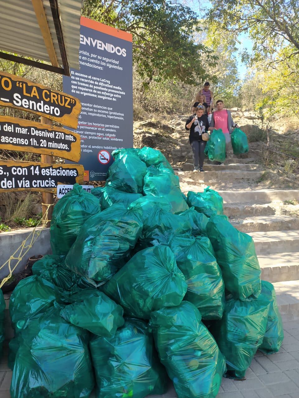 Recolección de residuos en Cerro La Cruz