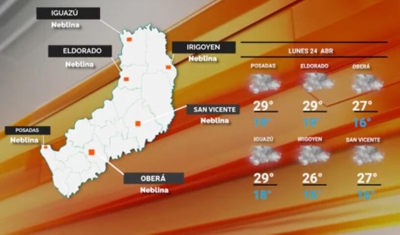 Inicio de semana con tiempo estable y temperaturas cálidas en Misiones.