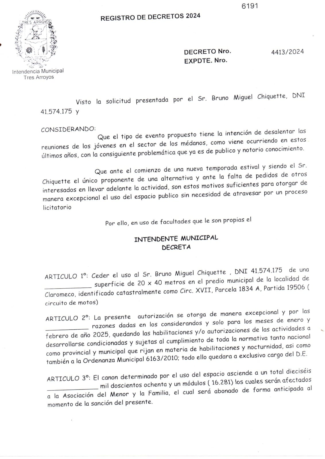 Boliche a cielo abierto en Claromecó: la Municipalidad habilita por decreto la utilización de un predio en el circuito de motocross