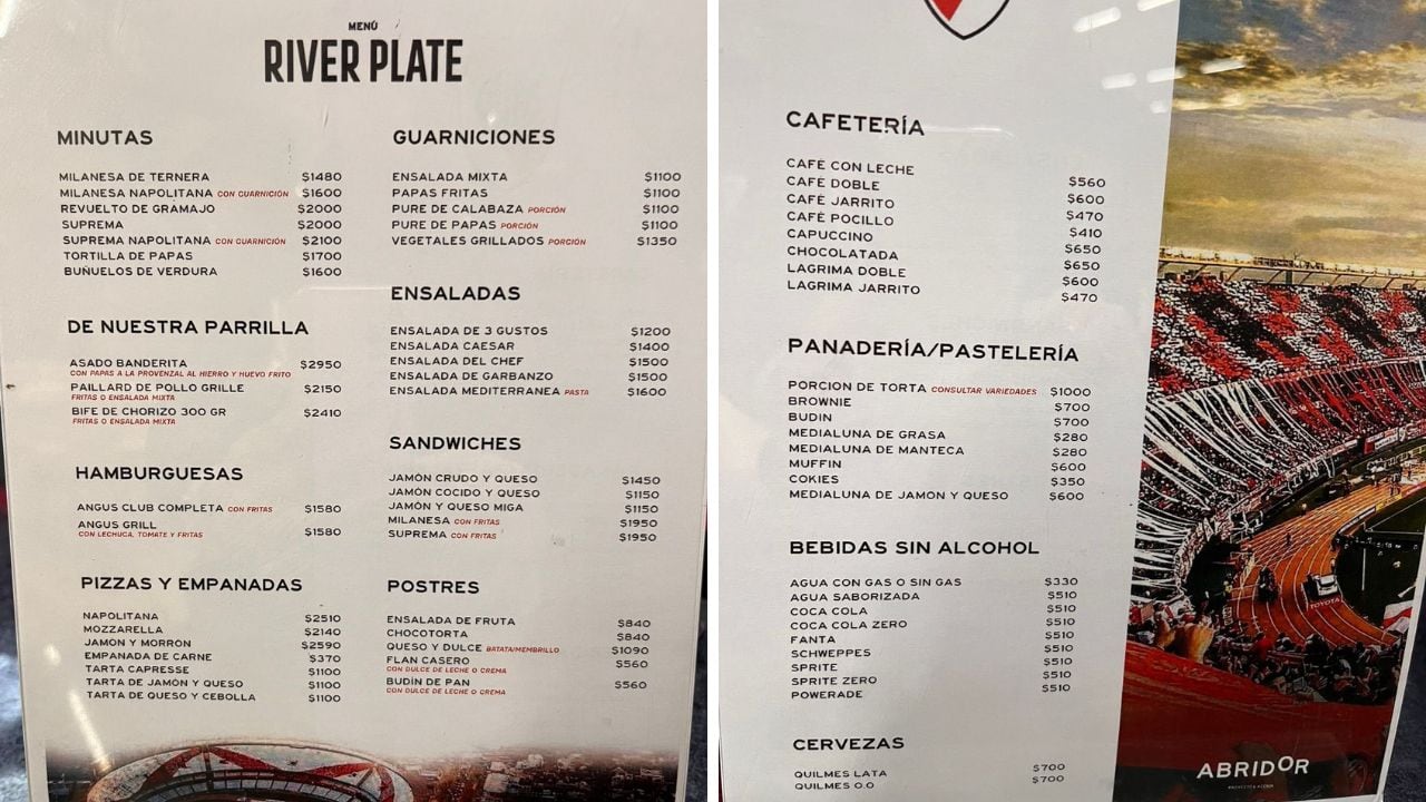 El buffete de River bajó sus precios