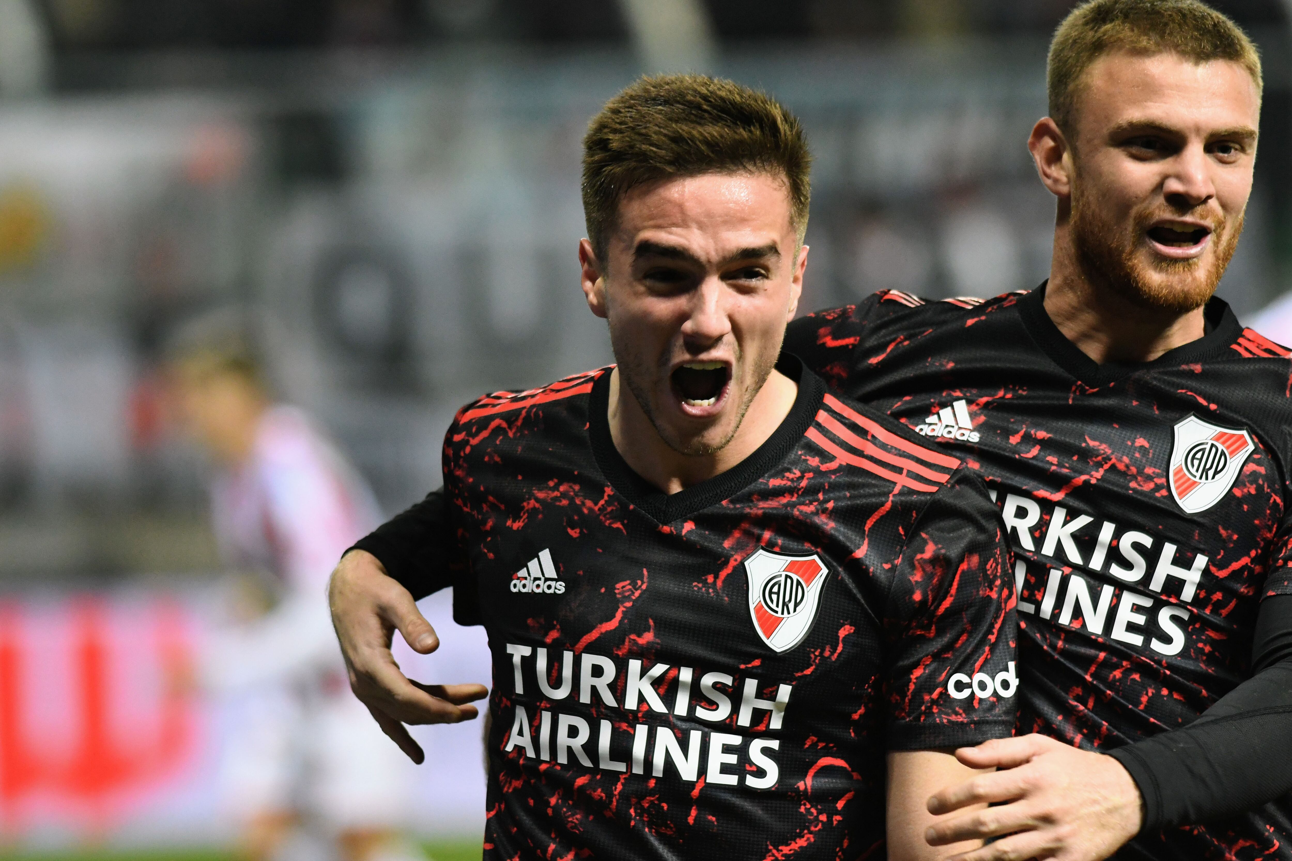 Palavecino marcó dos golazos para River ante Barracas Central en la Copa Argentina. (Fotobaires).