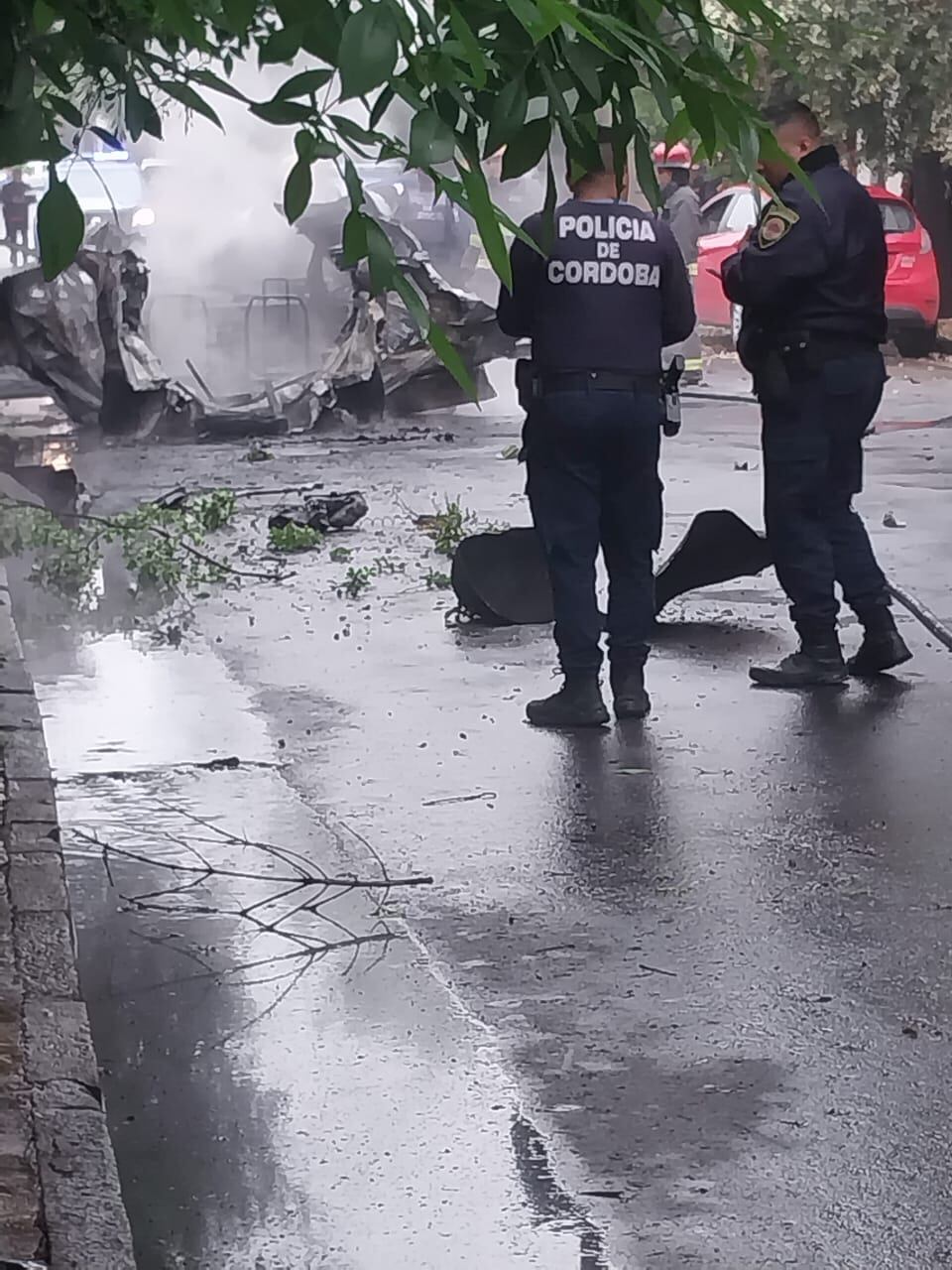 Barrio Pueyrredón. Explotó el tubo de GNC de un auto (Gentileza Mario Pereyra).