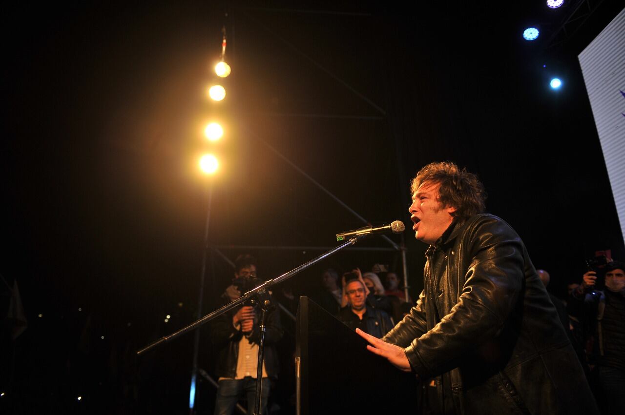 Javier Milei en el cierre de campaña de las PASO- Foto Clarín