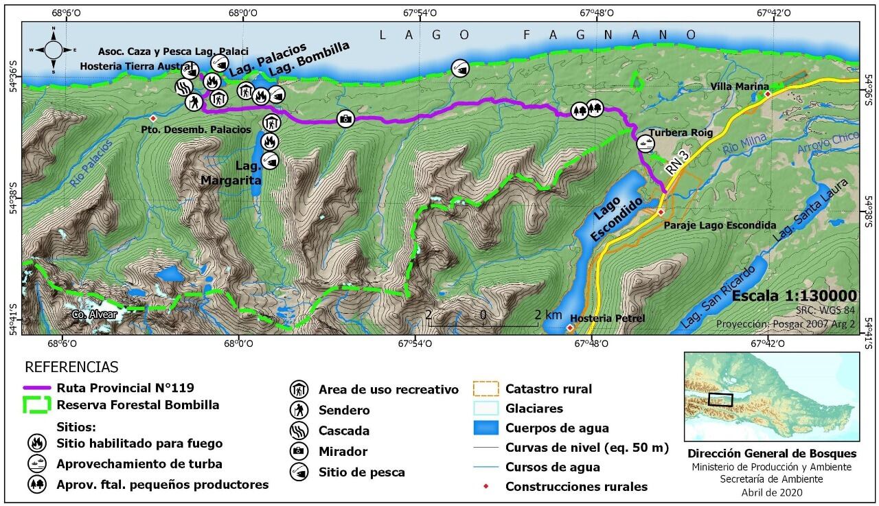 Mapa con referencias lagos.