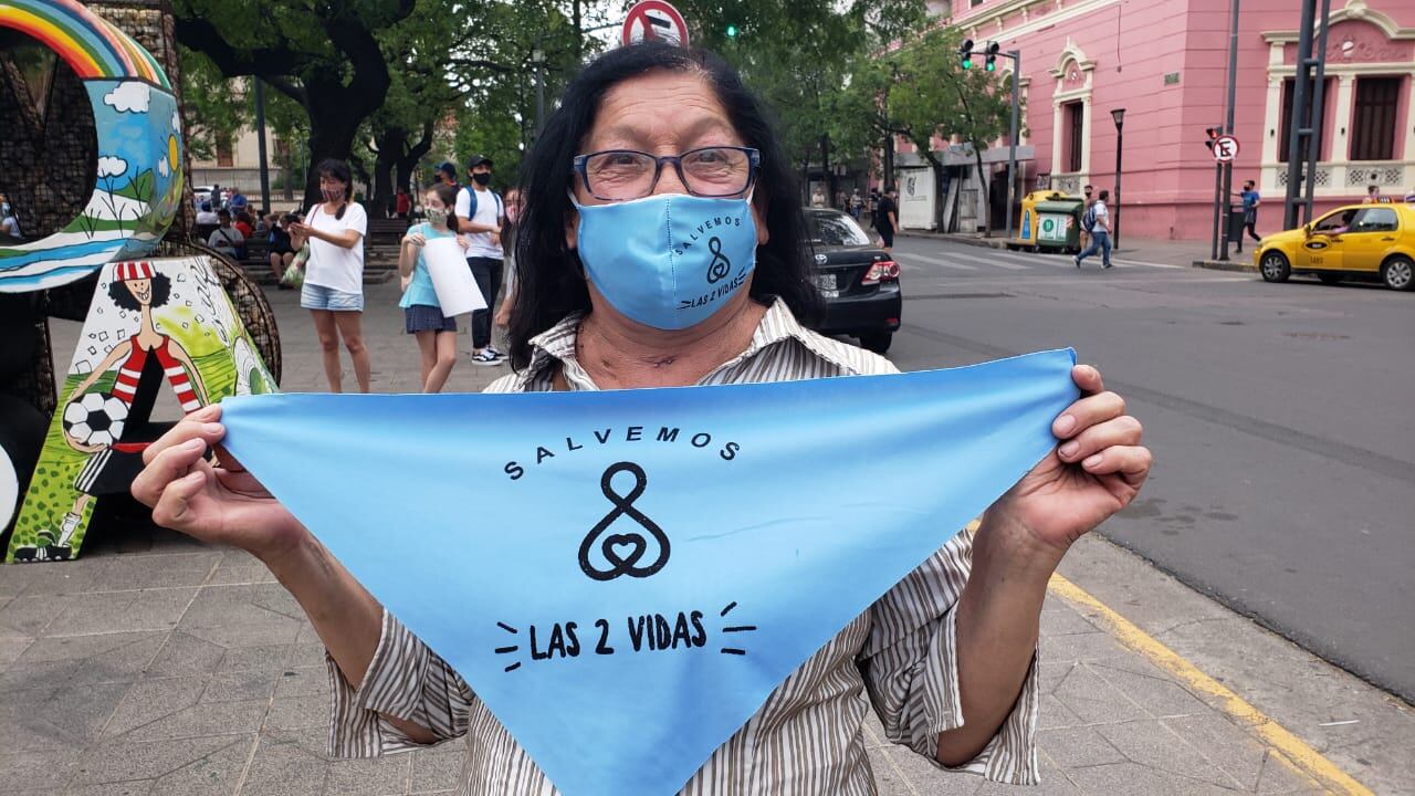 Numeroso grupo de personas marchó en Córdoba contra la legalización del aborto.