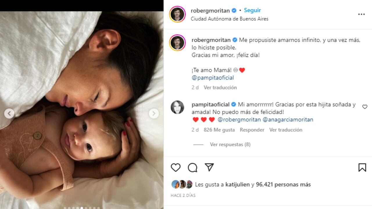 El mensaje de Roberto para Pampita.