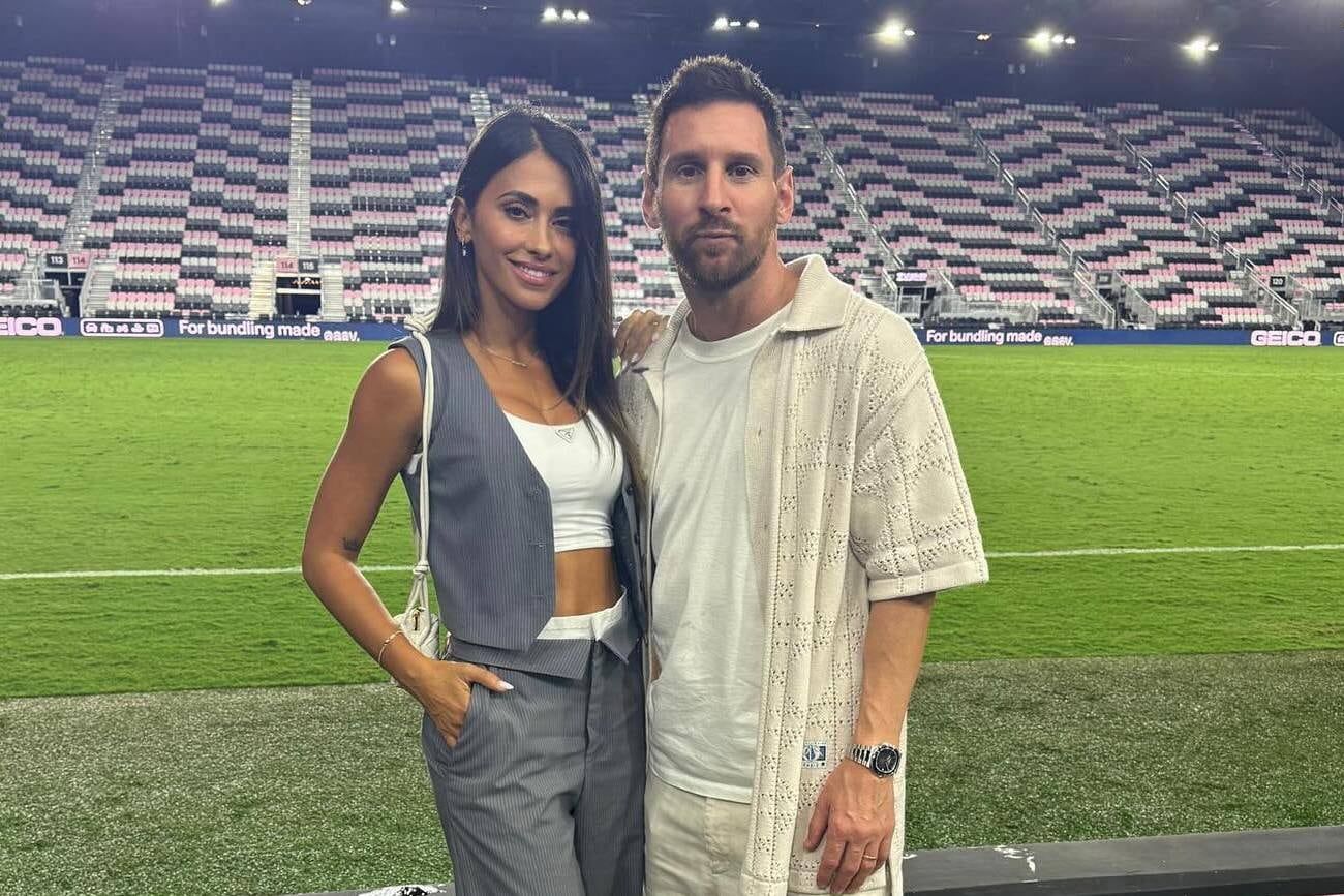 Messi y Antonela viendo al Inter Miami (Instagram)