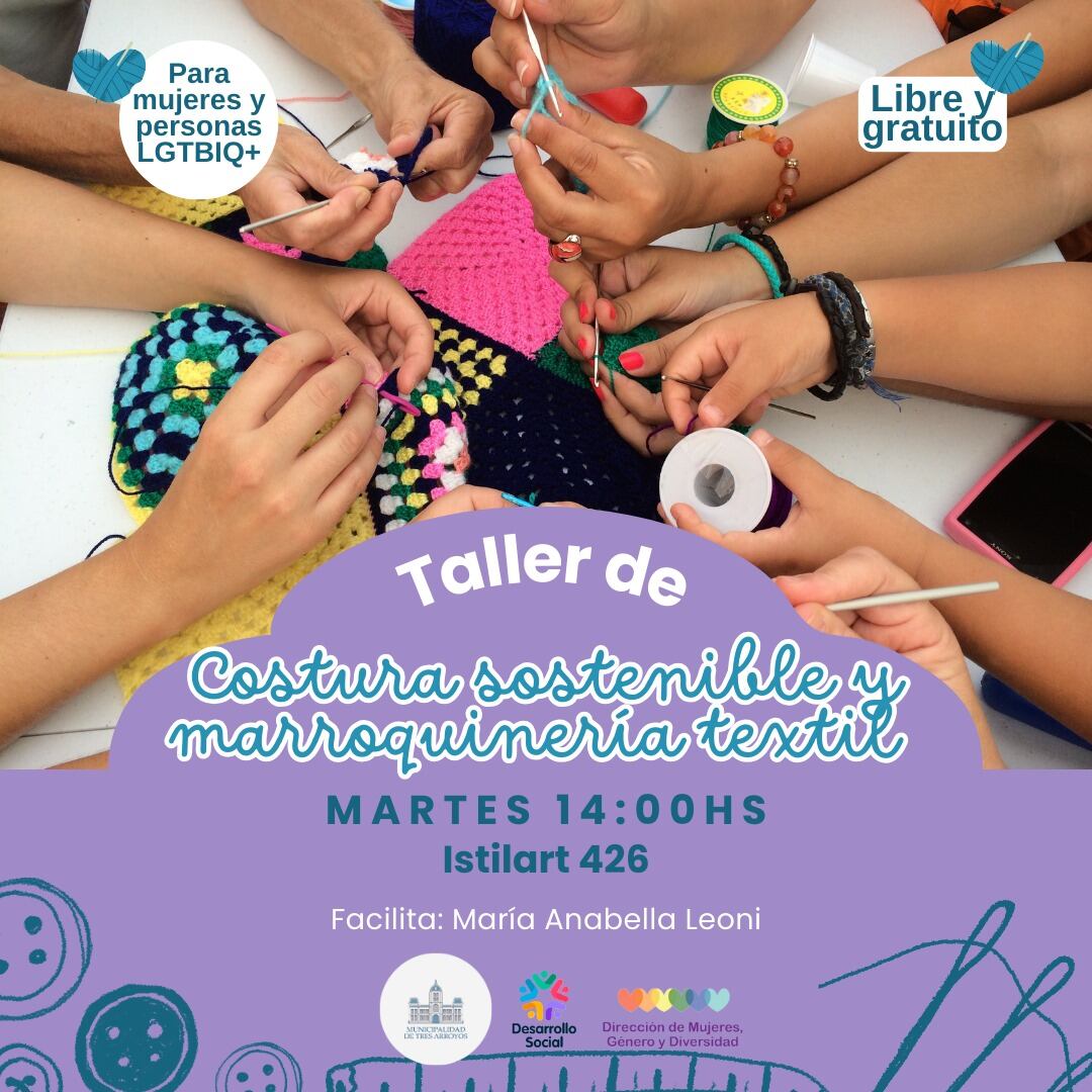 Inscripciones abiertas para los talleres de la Dirección de Mujeres, Género y Diversidad de Tres Arroyos