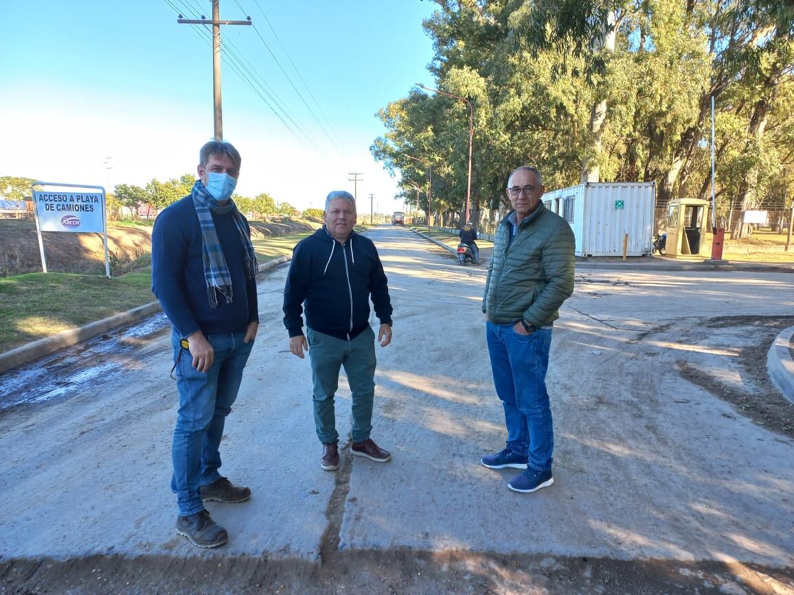 Obra de pavimentacion de calle Carola Pons en Arroyito