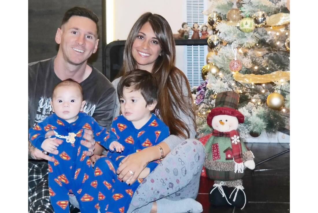 La primer navidad de Mateo, el segundo hiijo de Leo Messi y Antonela Rocuzzo