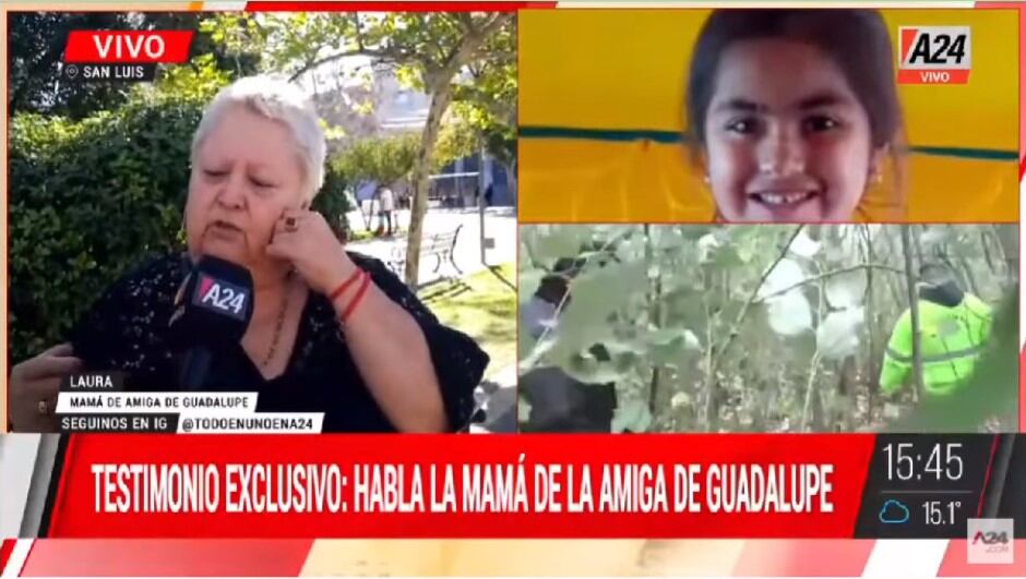 Laura, la mamá de la joven que jugaba con Guadalupe cuando fue raptada