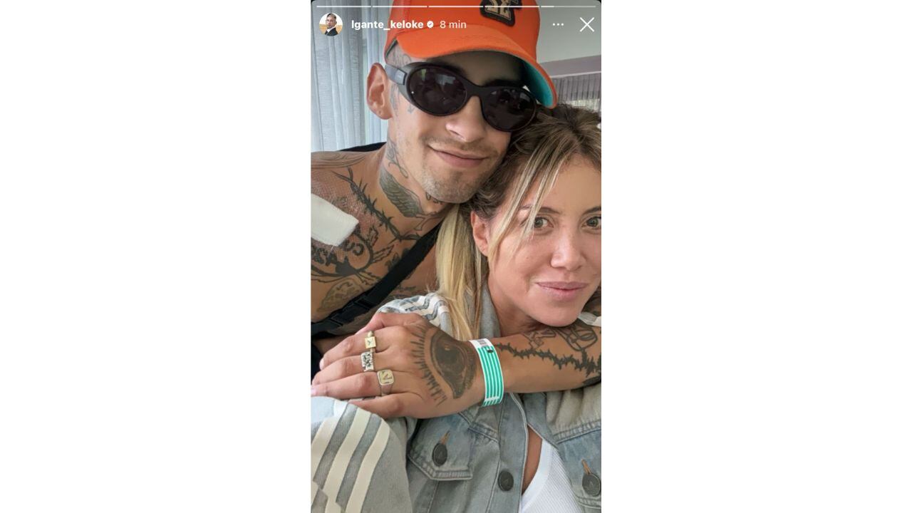 Wanda Nara junto con L-Gante en la clínica.