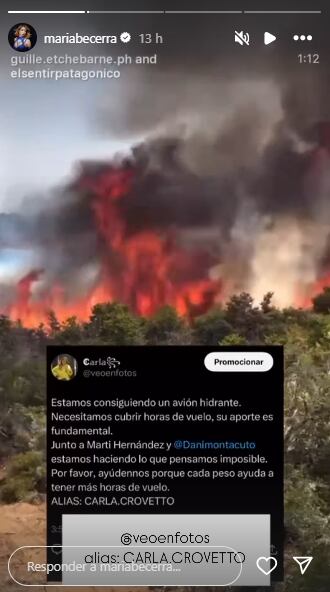 María Becerra se quebró al hablar de los incendios en la Patagonia y apuntó contra el Estado: “No se ayuda solo con palabras”