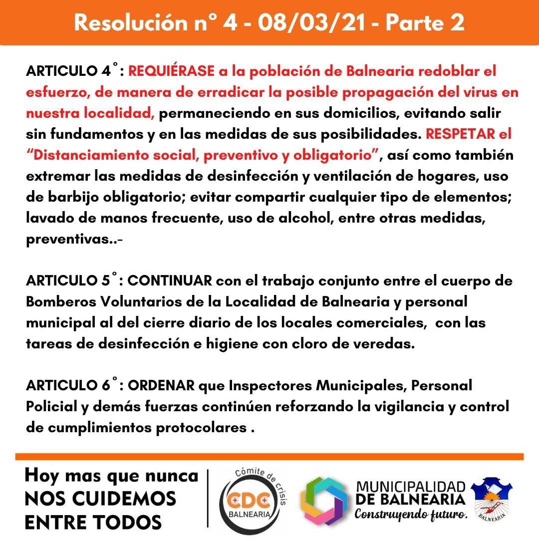 Resolución Comité de Crisis Balnearia