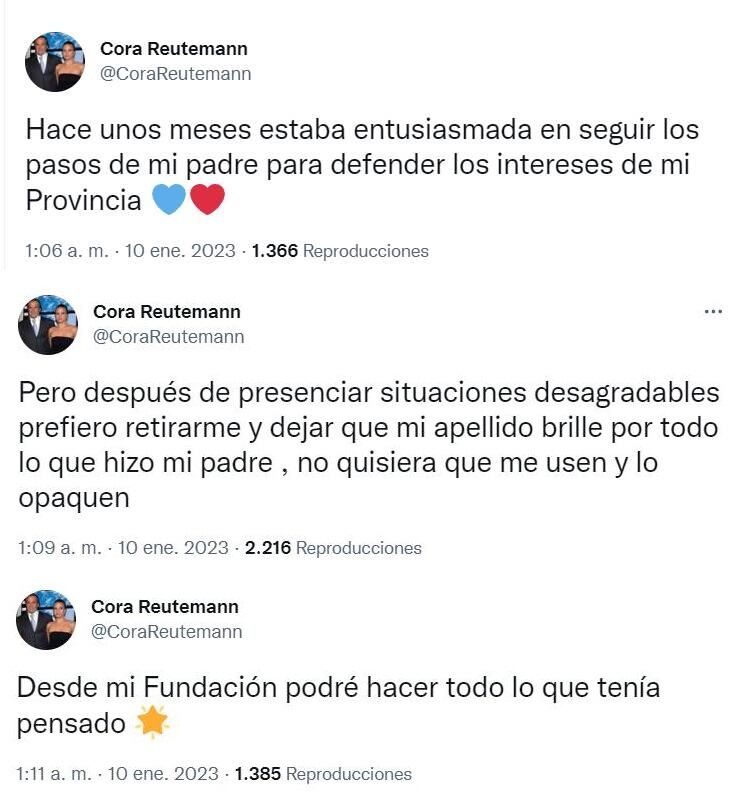 La heredera del "Lole" dio un paso al costado y explicó su situación en Twitter.