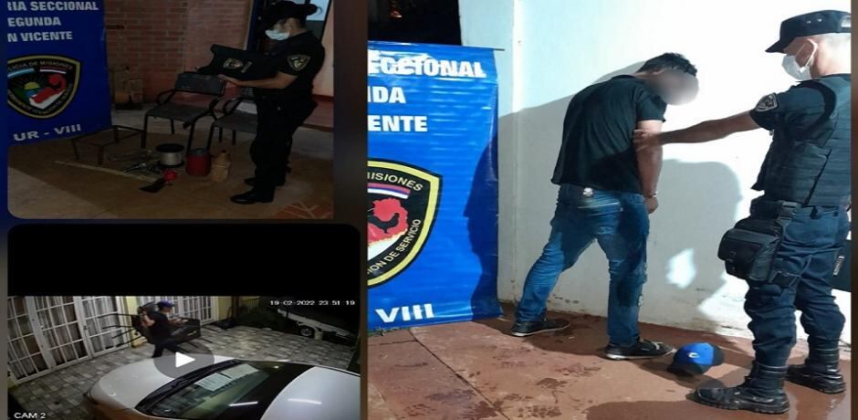 Terminó detenido tras robar en una vivienda en San Vicente.